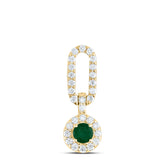 1/6CTW-DIA ANA M 1/10CTW RD-EM NAT GEM PAPER CLIP PENDANT